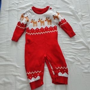 12-18M X’mas knitted jumpsuit(set)